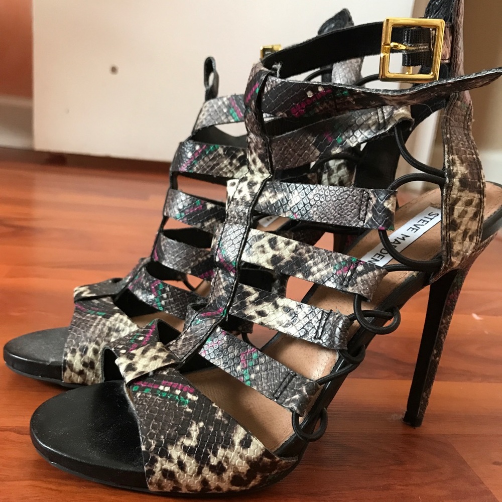 Steve Madden Snakeskin Strappy Heels